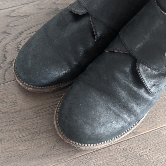 P. Monjo Black Leather Double Monkstrap Ankle Boots Size 8 - Picture 12 of 15